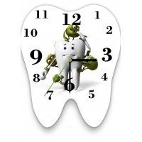 Tooth with Bacteria Wall Clock