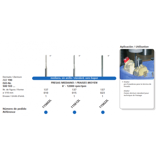 Milling Bur Medium 0 Degree 115612L DFS Milling Burs Rs.1,107.14