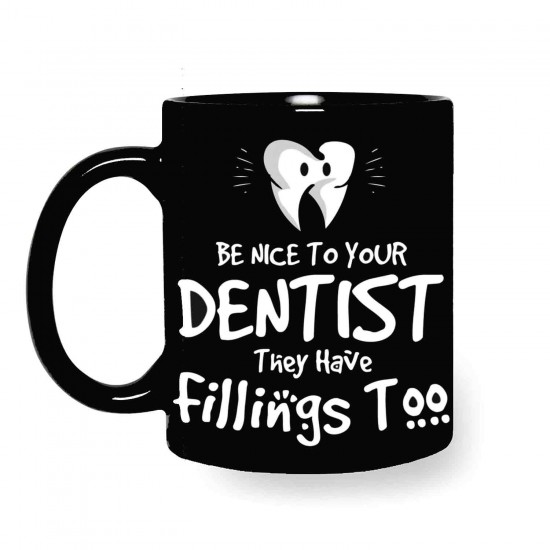 Dentist Filling Black Coffee Mug Zahnsply Dental Coffee Mugs Rs.223.21