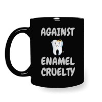 Enamel Cruelty Black Coffee Mug