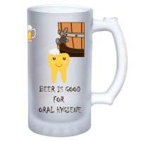 Happy Teeth Dental Beer Frosted Mug for Gift