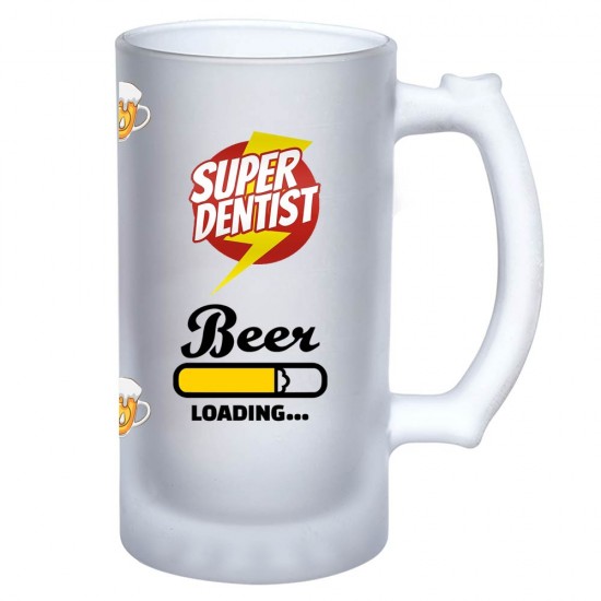 Super Dentist Dental Beer Frosted Mug for Gift Zahnsply Dental Beer Mugs Rs.401.78