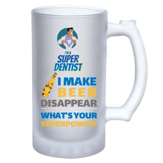 Super Power Dental Beer Frosted Mug for Gift Zahnsply Dental Beer Mugs Rs.401.78