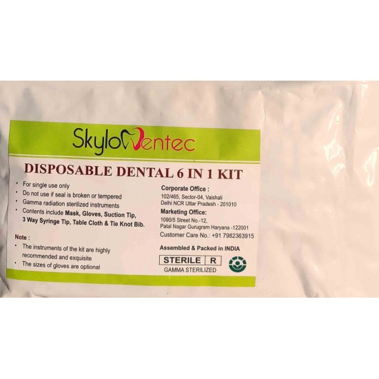 Lot of 100 Disposable Dental 6 in 1 Kit SKYLOC DENTEC Disposable Rs.3,559.32