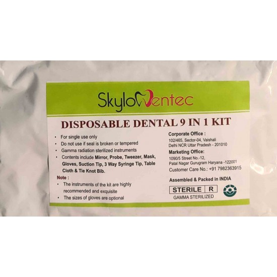 Lot of 100 Disposable Dental 9 in 1 Kit SKYLOC DENTEC Disposable Rs.4,237.28
