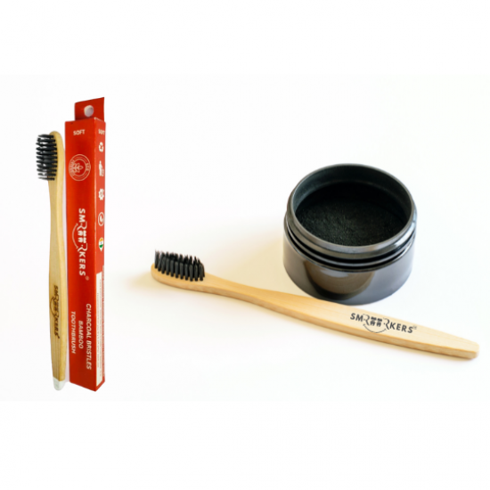 Bamboo Toothbrush With Charcoal Bristles Smriirkers Tooth Brushes Rs.33.90