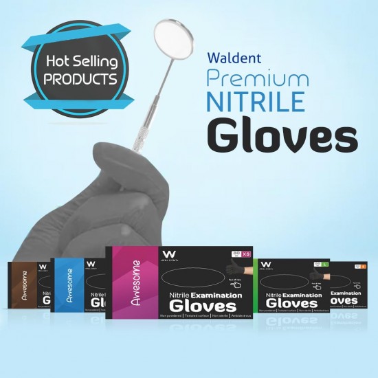 Nitrile Examination Gloves - Black WALDENT COVID PROTECTION Rs.513.39