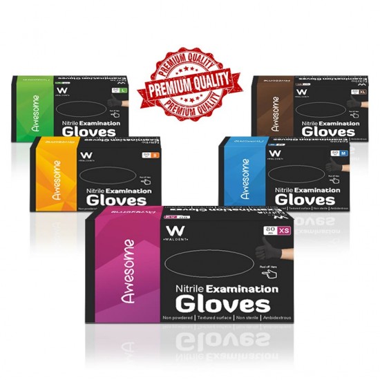 Nitrile Examination Gloves - Black WALDENT COVID PROTECTION Rs.513.39