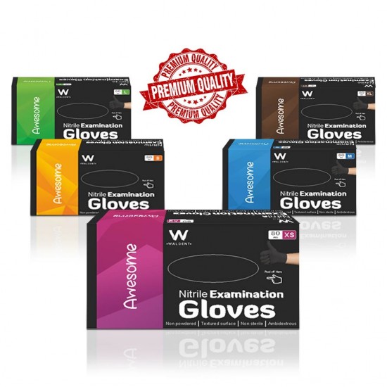 Nitrile Examination Gloves - Black Nitrile Examination Gloves - Black WALDENT COVID PROTECTION Rs.513.39