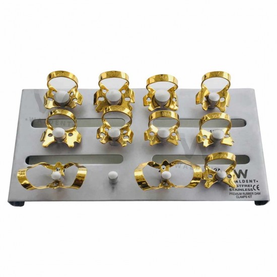 Rubber Dam Clamps Kit Titanium Gold WALDENT Dental Instruments Rs.8,035.71